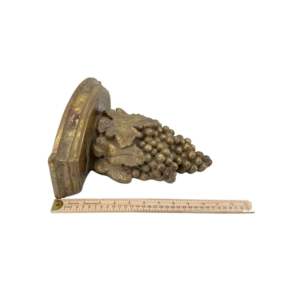 Vintage Sconce Gold Gilt Grape Corbel Shelf Tuscan Regency 11